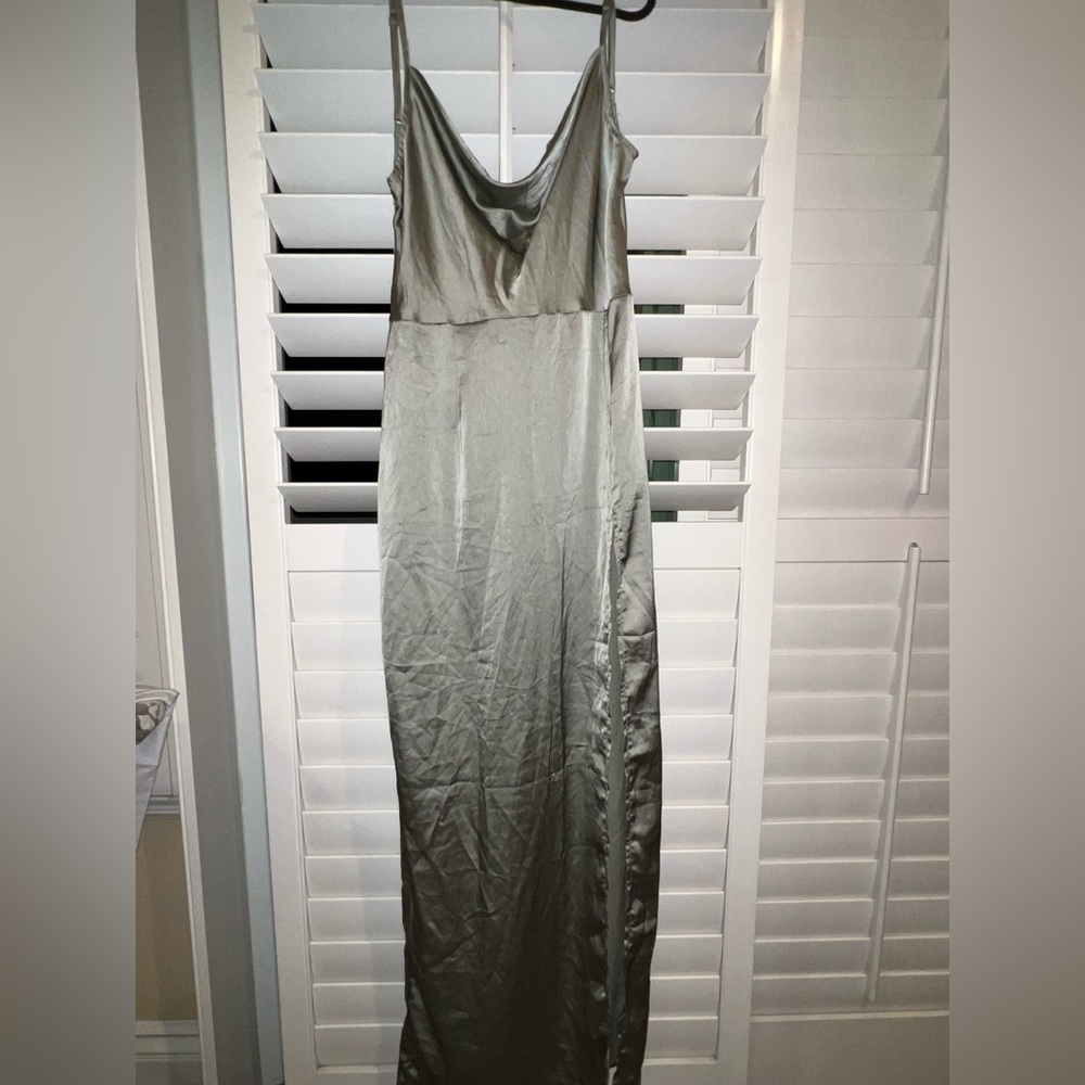 PrettyLittleThing Silver Maxi Dress